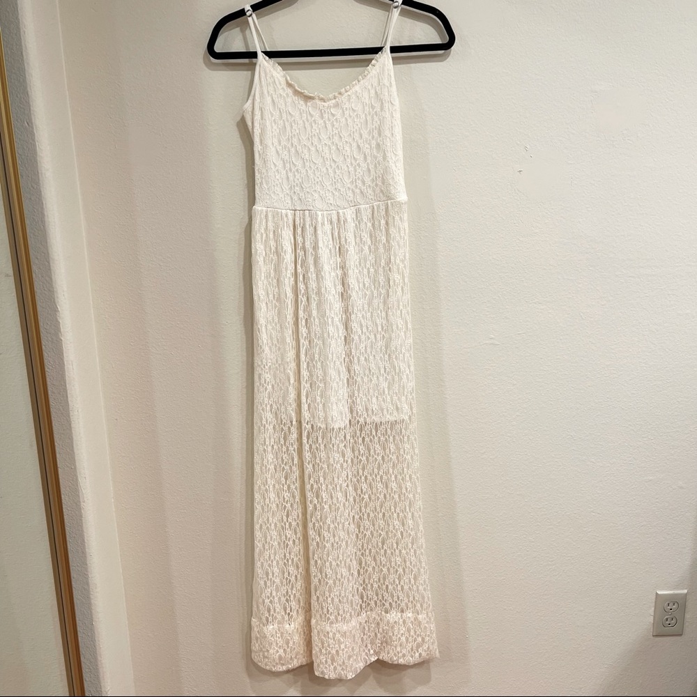 Abercrombie White Maxi Lace Dress (Size: S)